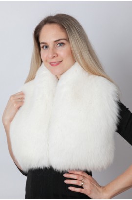 White fox fur collar - neck warmer